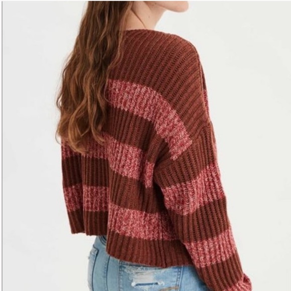 American Eagle Outfitters Sweaters - American Eagle Striped Cozy Knit Cropped Sweater